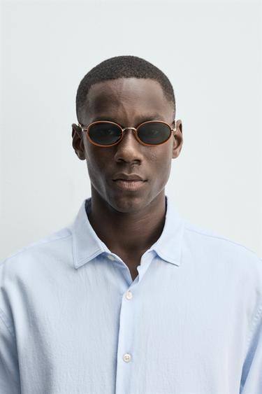 LENTES DE SOL OVALADAS - Marrón de Zara - Imaxe 0