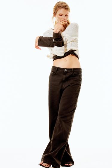 Z1975 WIDE-LEG HIGH-WAIST LONG LENGTH JEANS - Brown by Zara