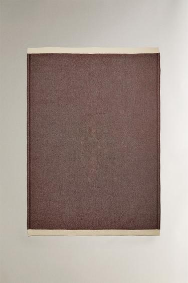 CHRISTMAS JACQUARD KNIT THROW - White / Red by Zara