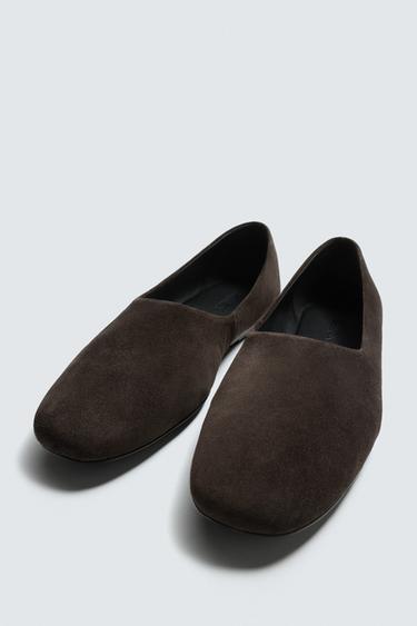 MOCASSINS EN CUIR - Chocolat de Zara - Image 4