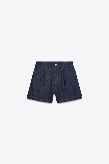 BERMUDA DENIM 1975 COM RENDA - Azul da Zara