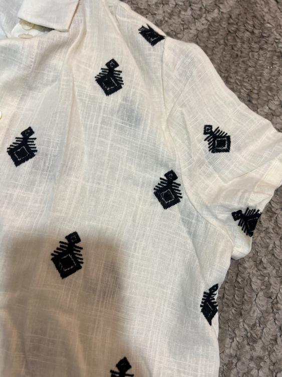 CONTRAST EMBROIDERED SHIRT ZW COLLECTION - Image 3