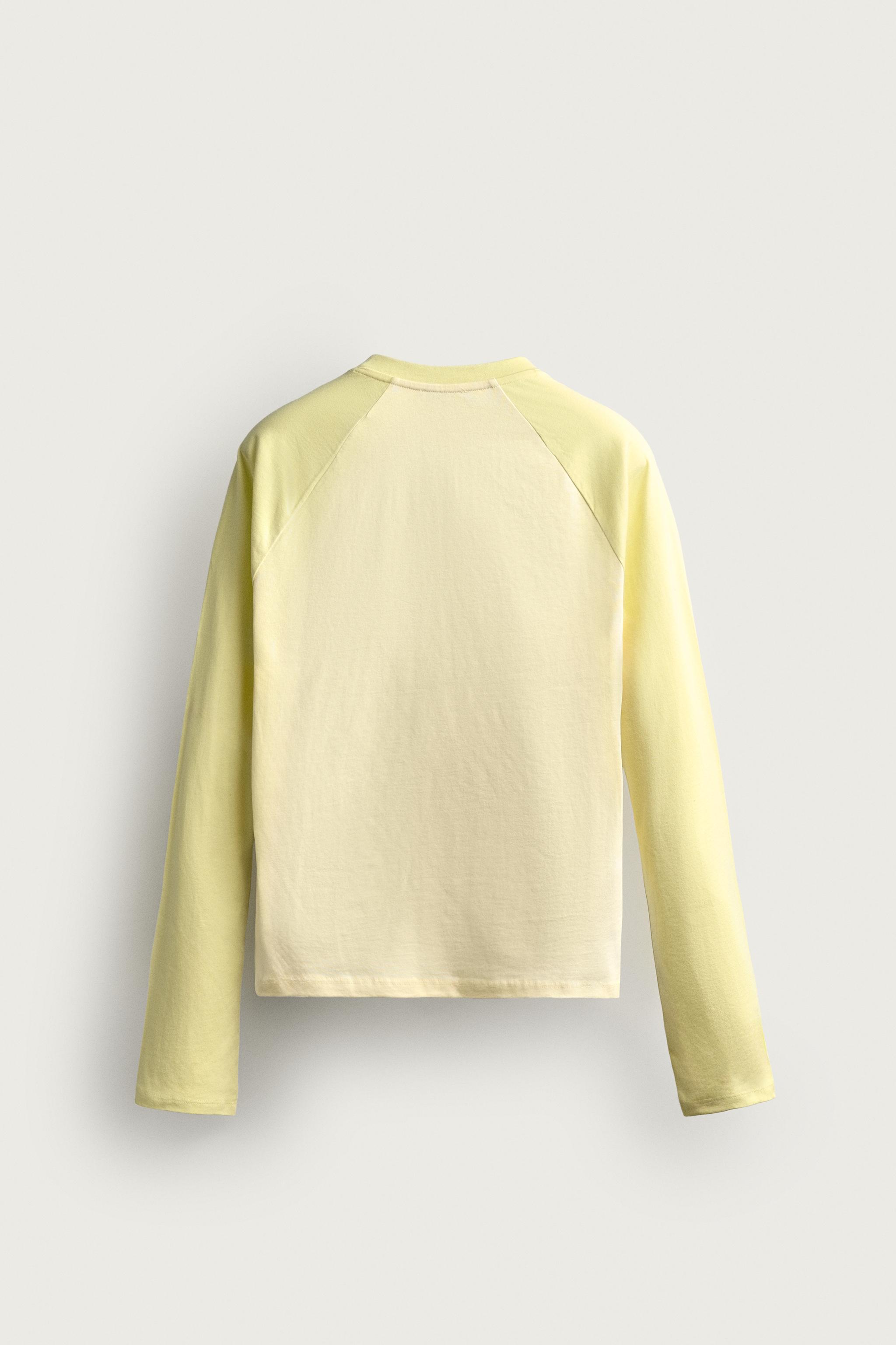 Мужские футболки Zara RELAXED FIT RAGLAN T-SHIRT — фото 8