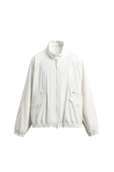 Zara 寬鬆科技布料外套 - 裸色