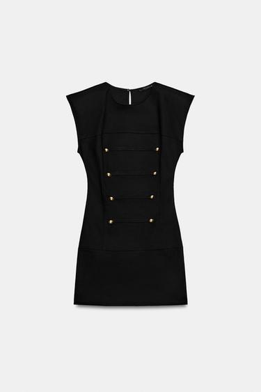 VESTIDO CORTO ALAMARES - Negro de Zara