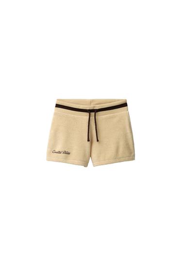 BERMUDA EFECTO TOALLA HIBISCUS - Tostado de Zara