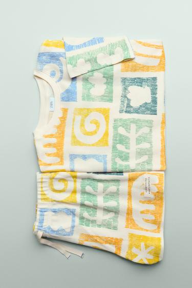 Zara 6-14 YEARS/ SHAPE PRINT PAJAMAS - Ecru