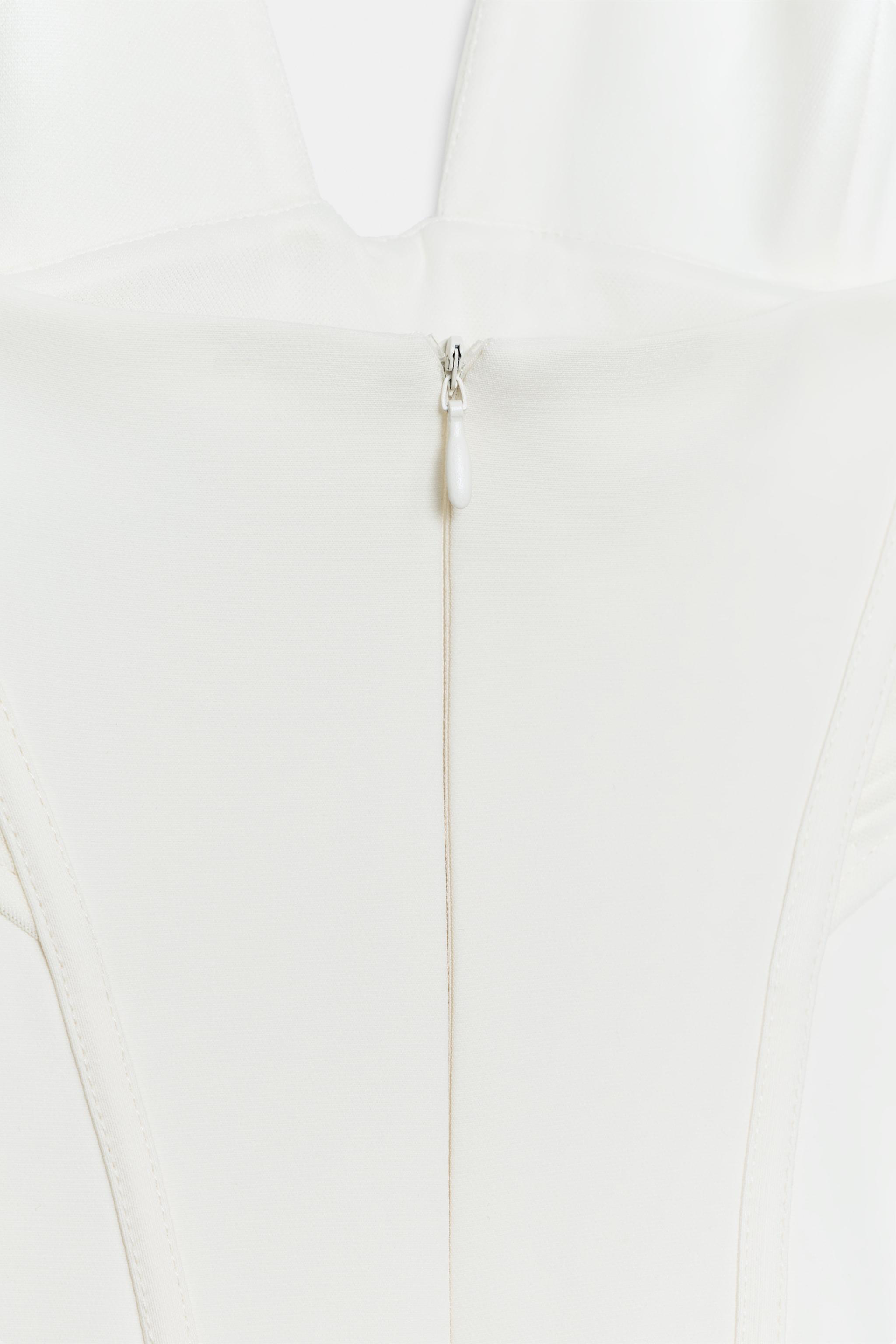Zara Kontrast Tüllü Mini Halter Elbise görsel 7