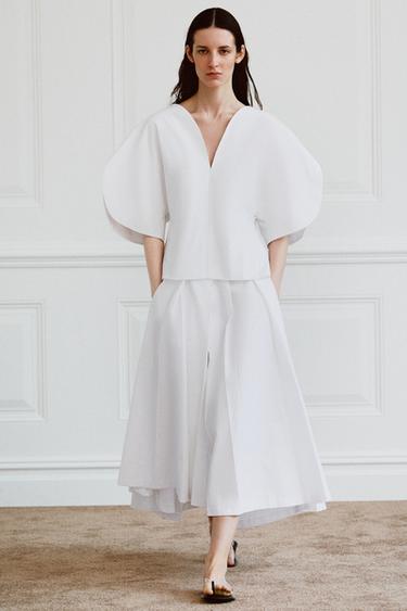 ТОП ИЗ ПОПЛИНА ZW LIMITED EDITION — БЕЛЫЙ от Zara