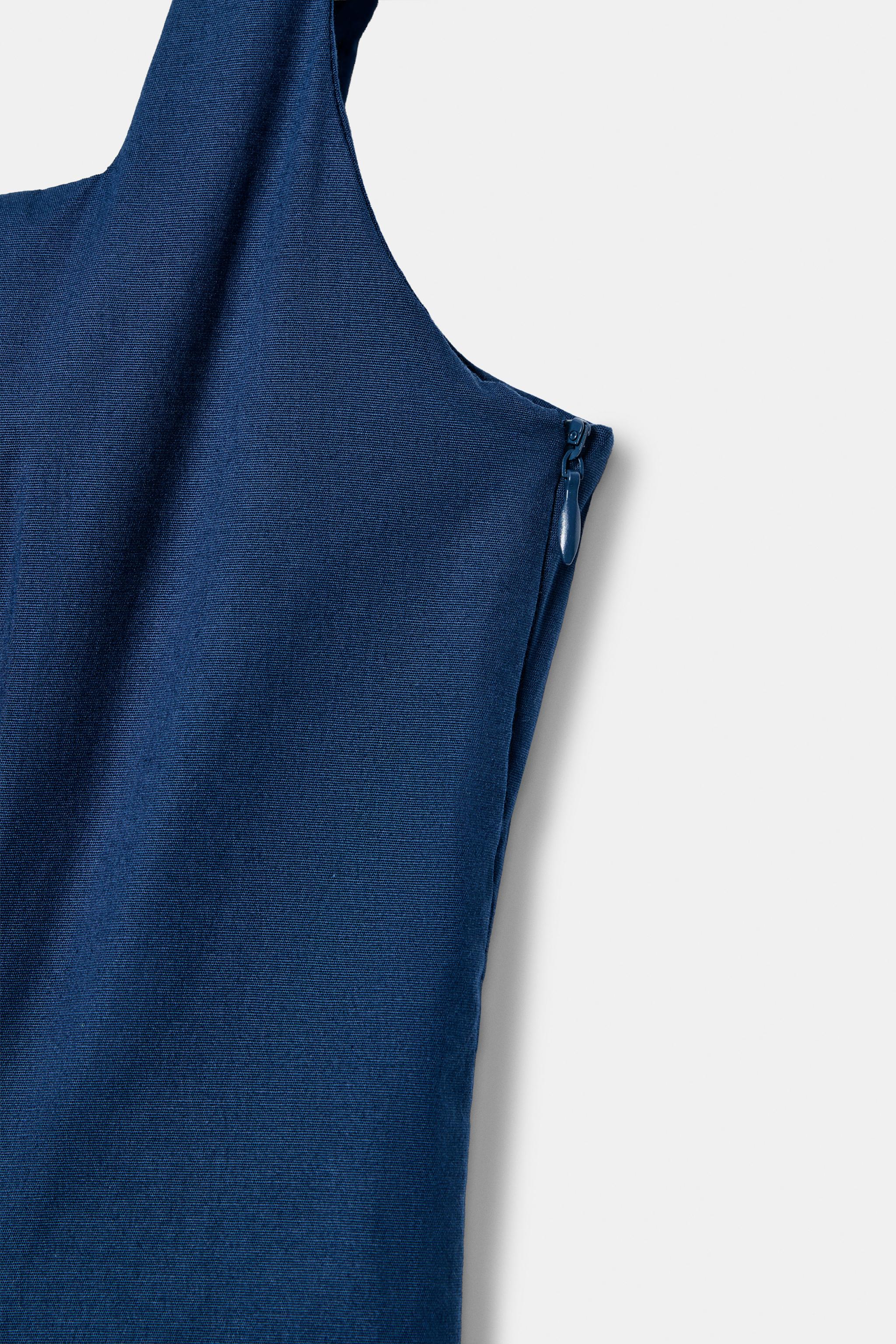 Женские платья Zara POPLIN GODET MIDI DRESS — фото 6