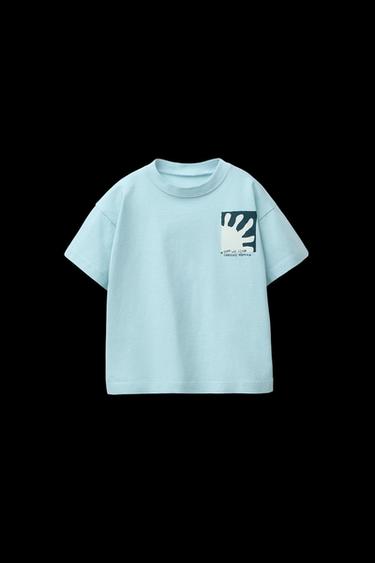 CAMISETA ESTAMPADO SURF - Celeste de Zara - Imagen 0
