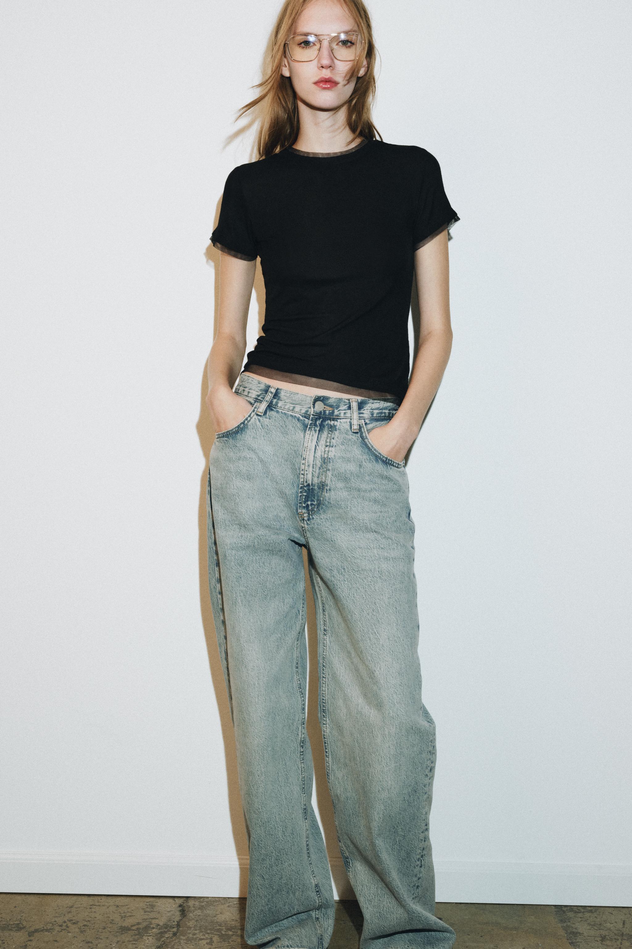 COMBINED TULLE T-SHIRT - Black | ZARA United States