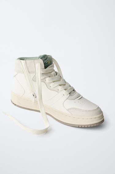 BASIC HIGH-TOP SNEAKERS - White by Zara - Image 2