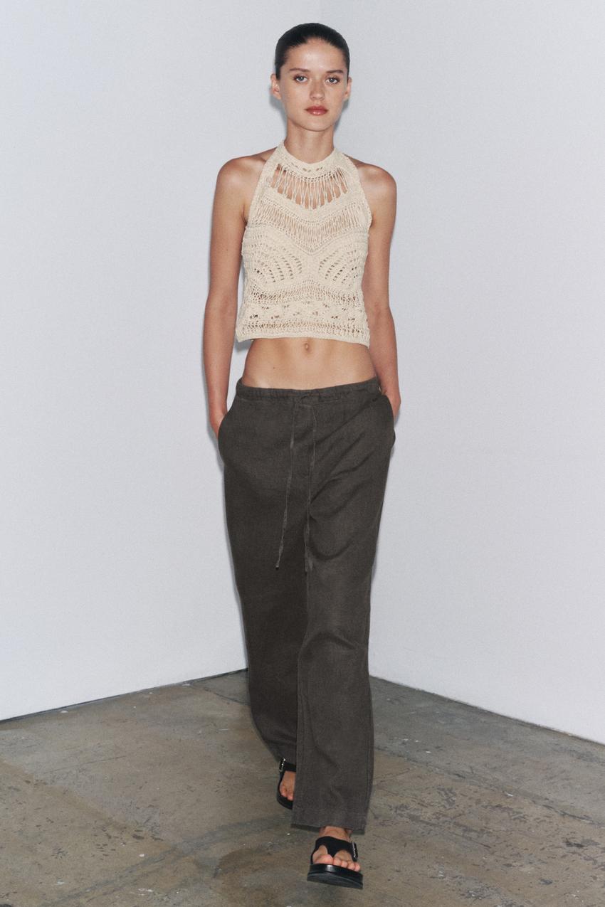 100% LINEN TROUSERS ZW COLLECTION
