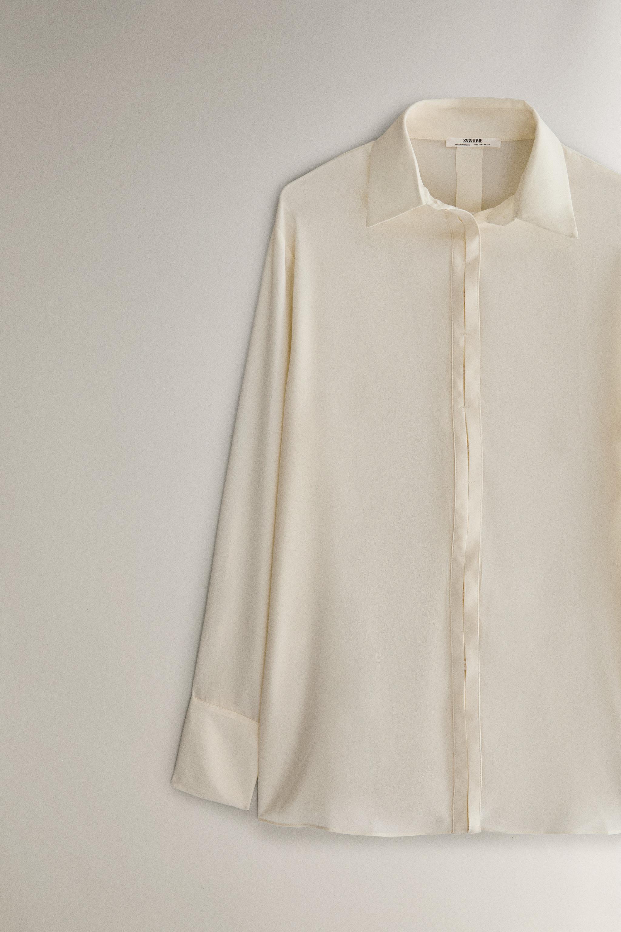 【新品】imperf Vintage Satin Shirt Ecru SMDZI025-E04-197716-870px-