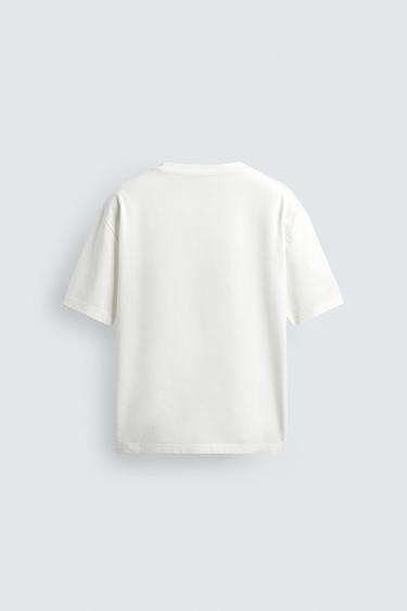 T-SHIRT COURT COUPE MERCERISÉE - Blanc de Zara - Image 7