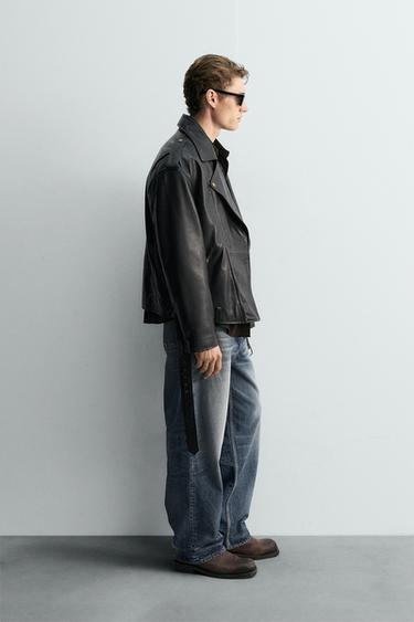 LEATHER BIKER JACKET LIMITED EDITION - Black by Zara - Image 3