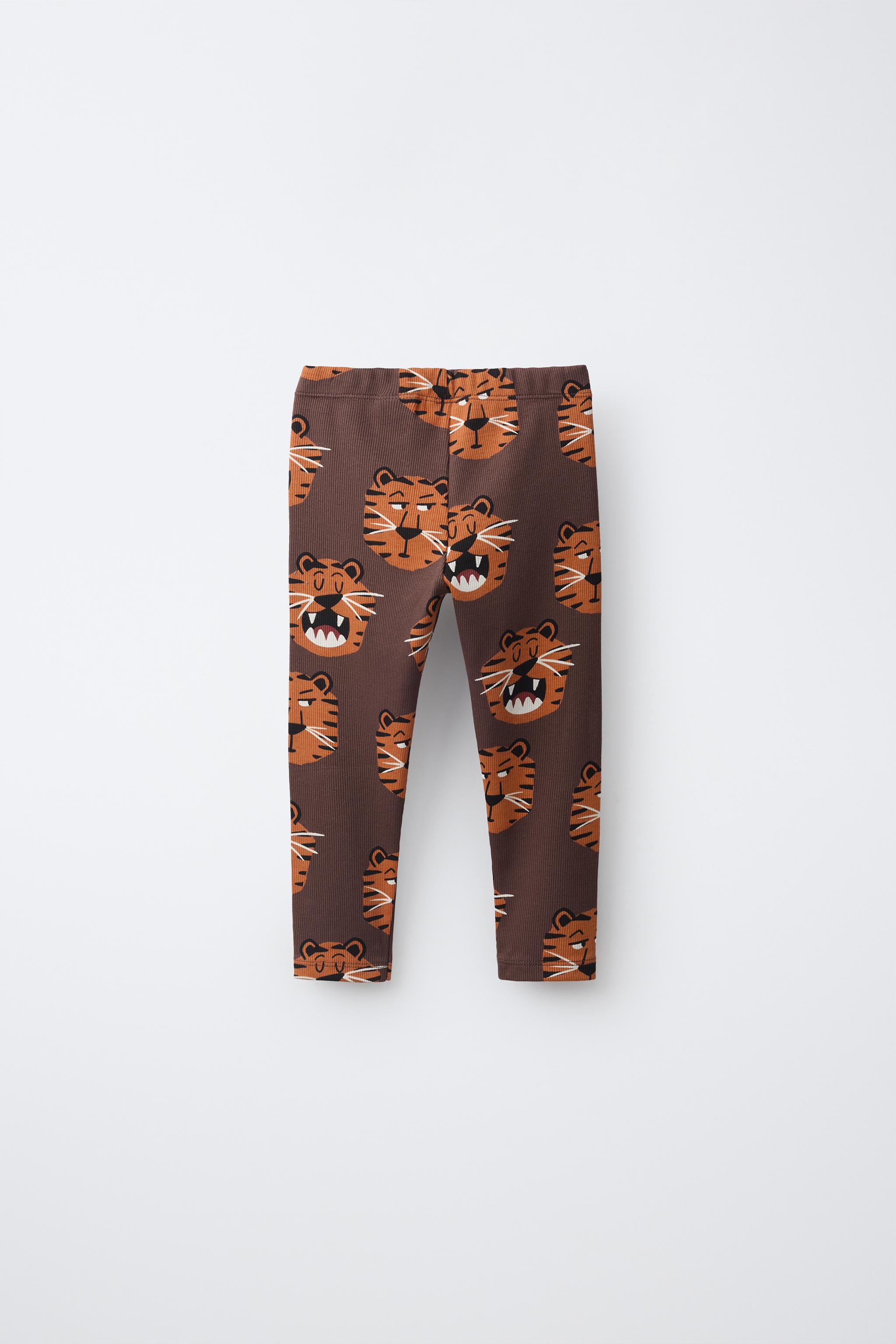 PRINTED RIBBED LEGGINGS