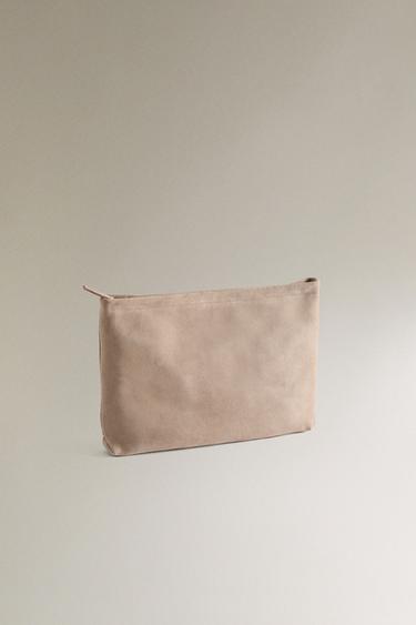 TROUSSE DE TOILETTE CROÛTE DE CUIR GRAND FORMAT - Blanc écru de Zara - Image 1