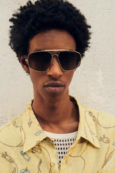 CAMISA ESTAMPADA COM BORDADOS LIMITED EDITION - Amarelo-claro da Zara