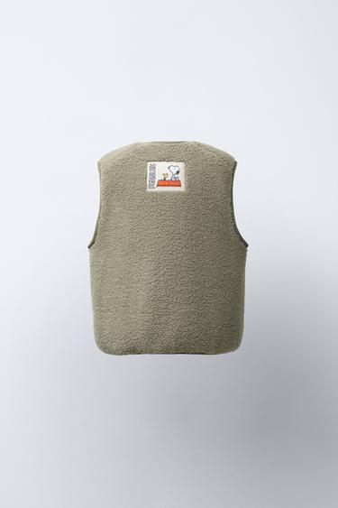 GILET EN PEAU LAINÉE SNOOPY PEANUTS™ - Beige clair de Zara - Image 2