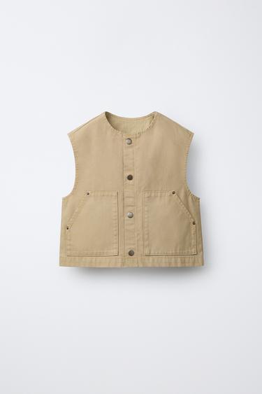 PATCH WAISTCOAT - Sand by Zara
