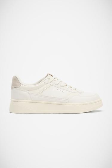 TÊNIS ESPORTIVO COM CONTRASTE - Branco-cru da Zara