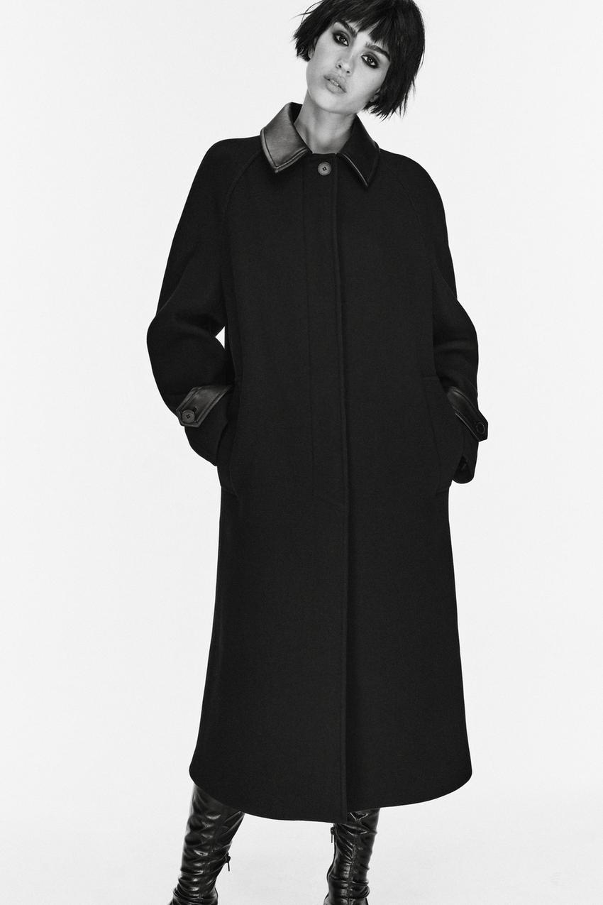 ZARA WOMAN MANTECO コート黒