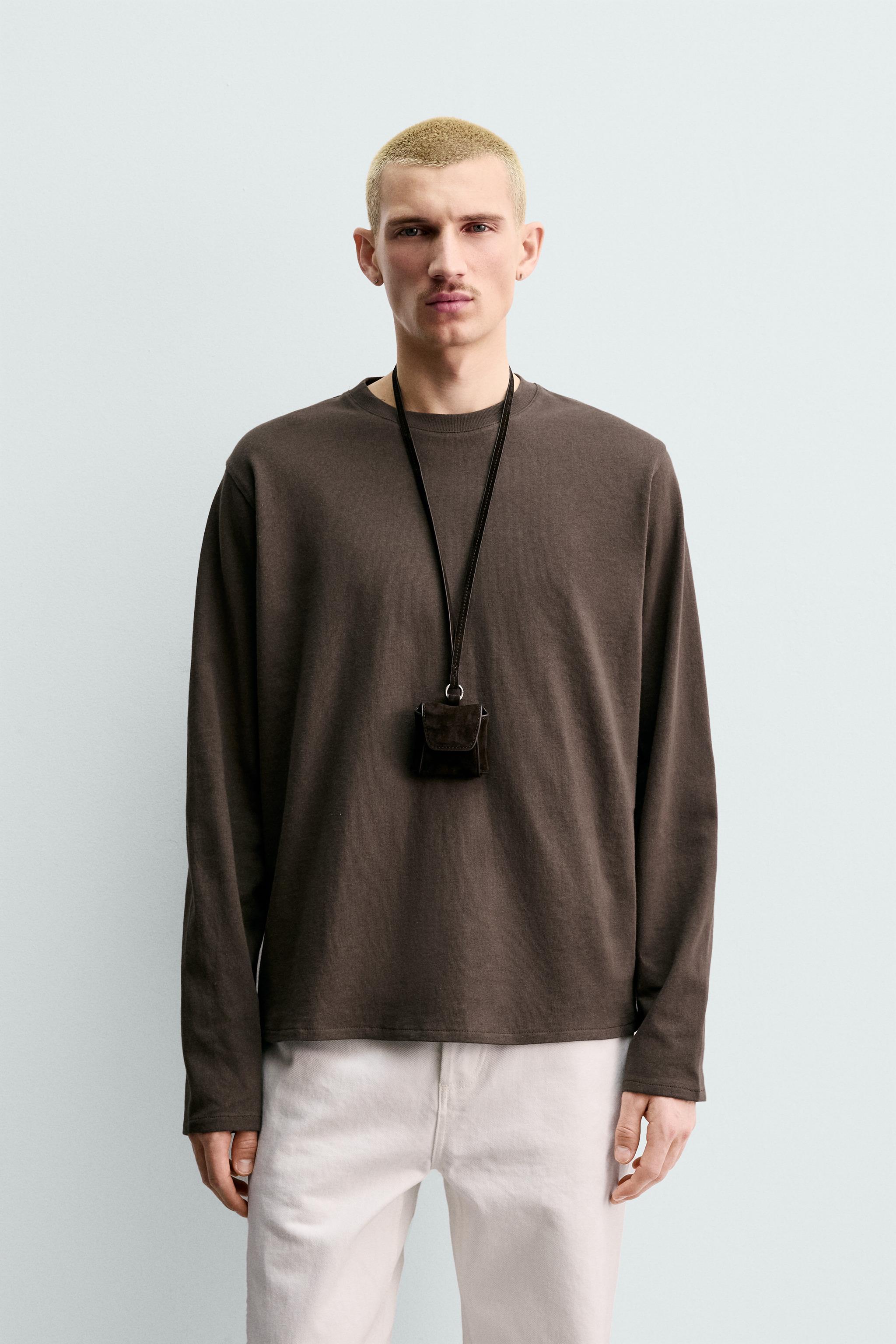 ORIGINS MEDIUM WEIGHT LONG SLEEVE T-SHIRT - Oyster-white | ZARA