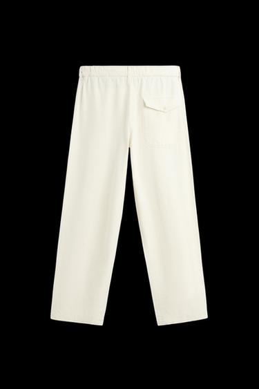 RELAXED-FIT-HOSE MIT ZIERFALTEN - Cremefarben von Zara