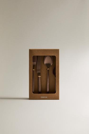 ENSEMBLE COUVERTS 4 PIÈCES ACIER VINTAGE - Cuivre de Zara - Image 3