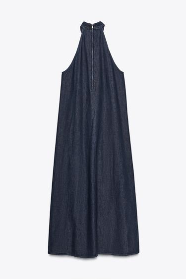 TRF HALTER DENIM DRESS - Navy blue by Zara - Image 7