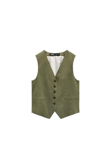 TAILORED LINEN BLEND WAISTCOAT