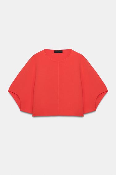 TOP COURT EN MAILLE - Corail rouge de Zara - Image 8