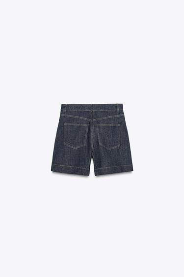 Z1975 HIGH-WAIST DENIM BERMUDA SHORTS - Blue by Zara - Image 6