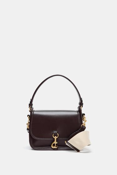 BOLSA A TIRACOLO COM DETALHE DE FECHO - Vermelho-bordô da Zara - Imagem 0