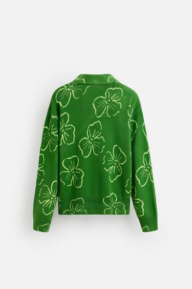 FLORAL PRINT CARDIGAN © OTIS KWAME KYE QUAICOE - Green by Zara - Image 8