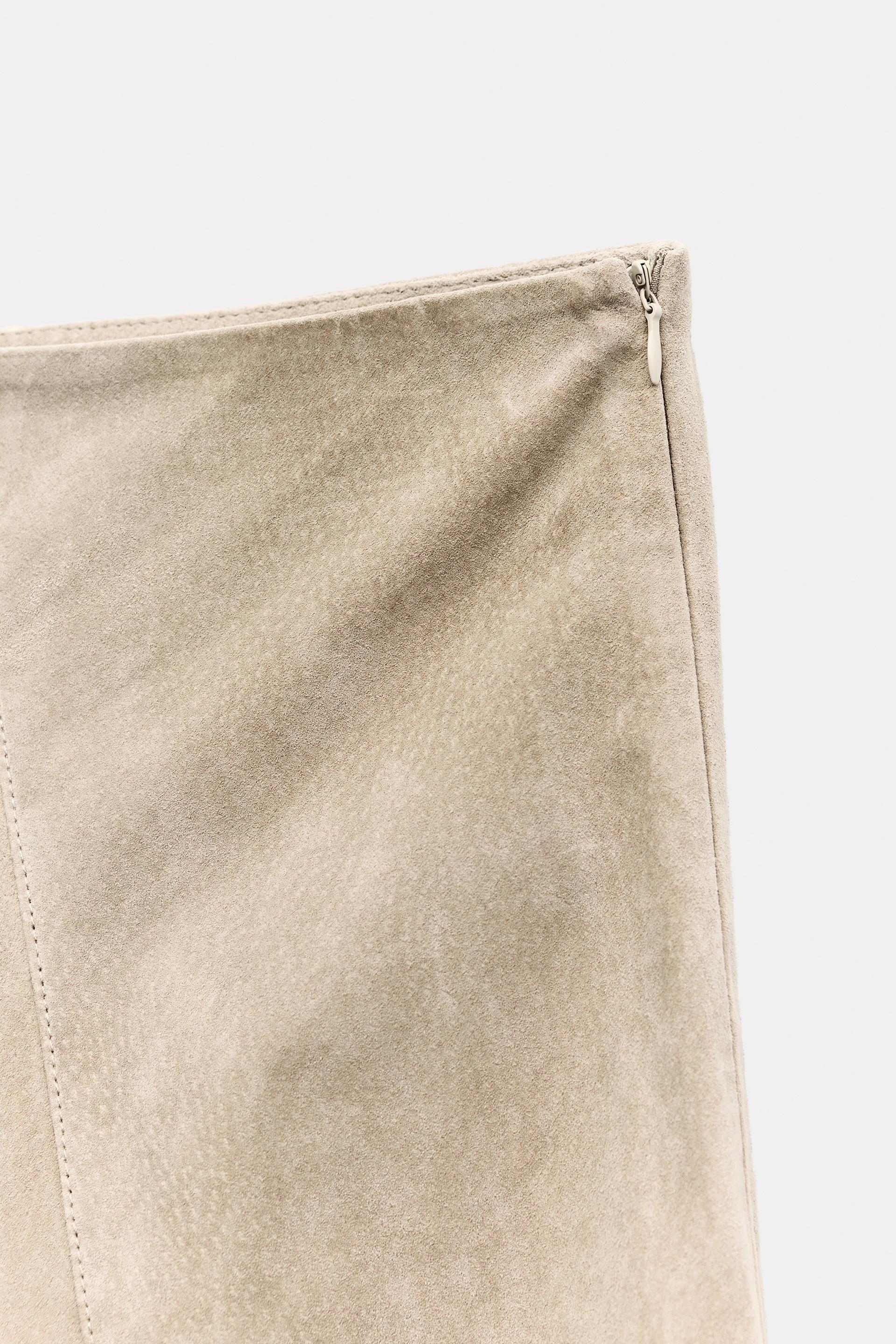 100% LEATHER MIDI SKIRT thumbnail 8