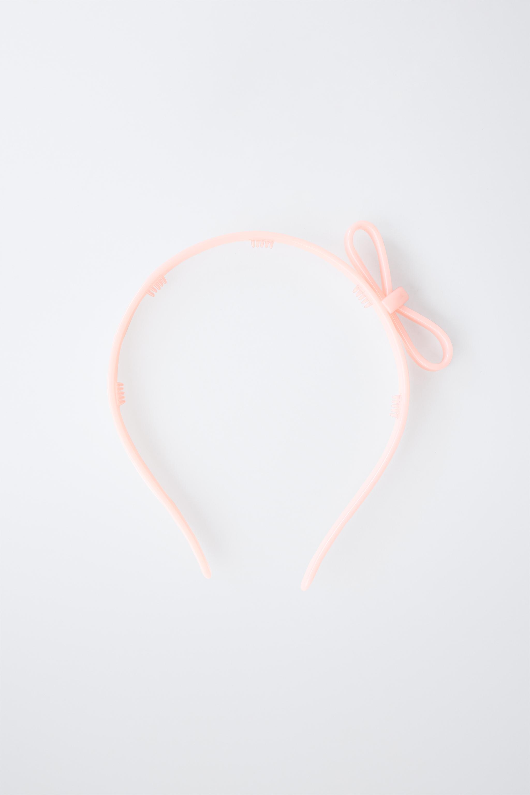 ACETATE BOW HEADBAND — Pink