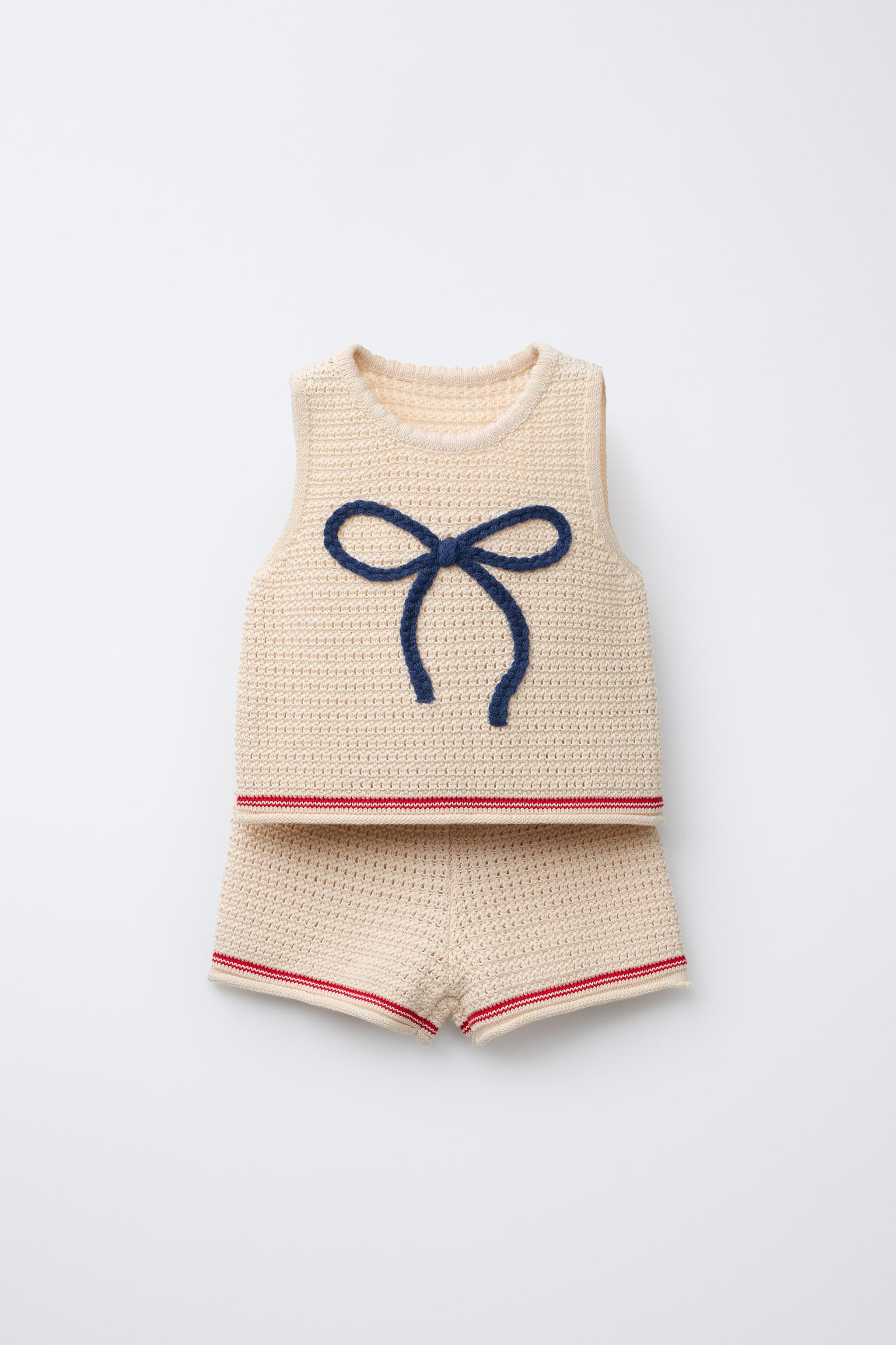 ホ TOTAL LOOK KNIT TOP AND BOW SHORTS | ZARA United States