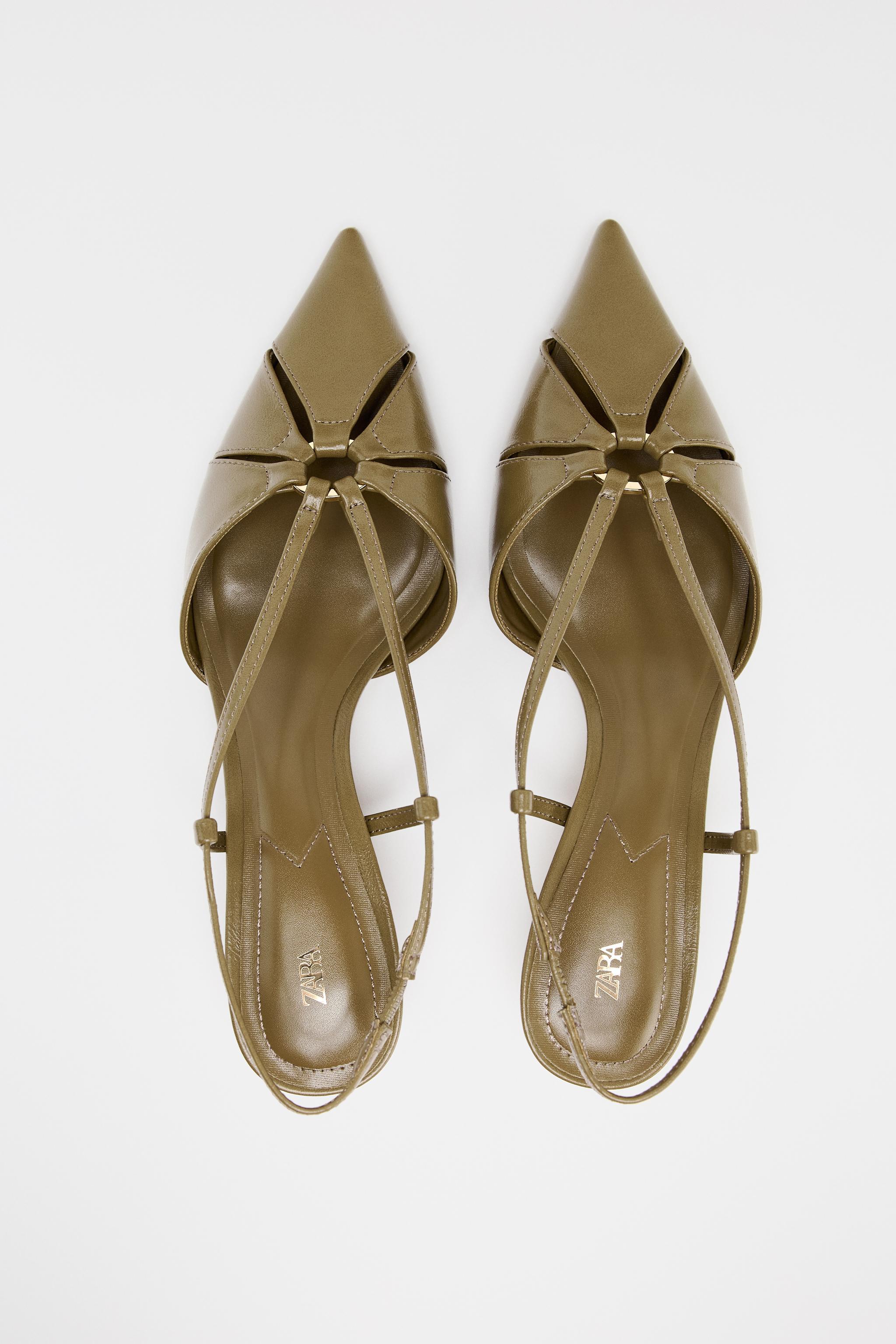 キトンヒール スリングバック シューズ - カーキ | ZARA Japan