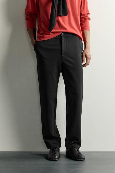 Zara COMFORT JOGGER-WAIST PANTS - Black