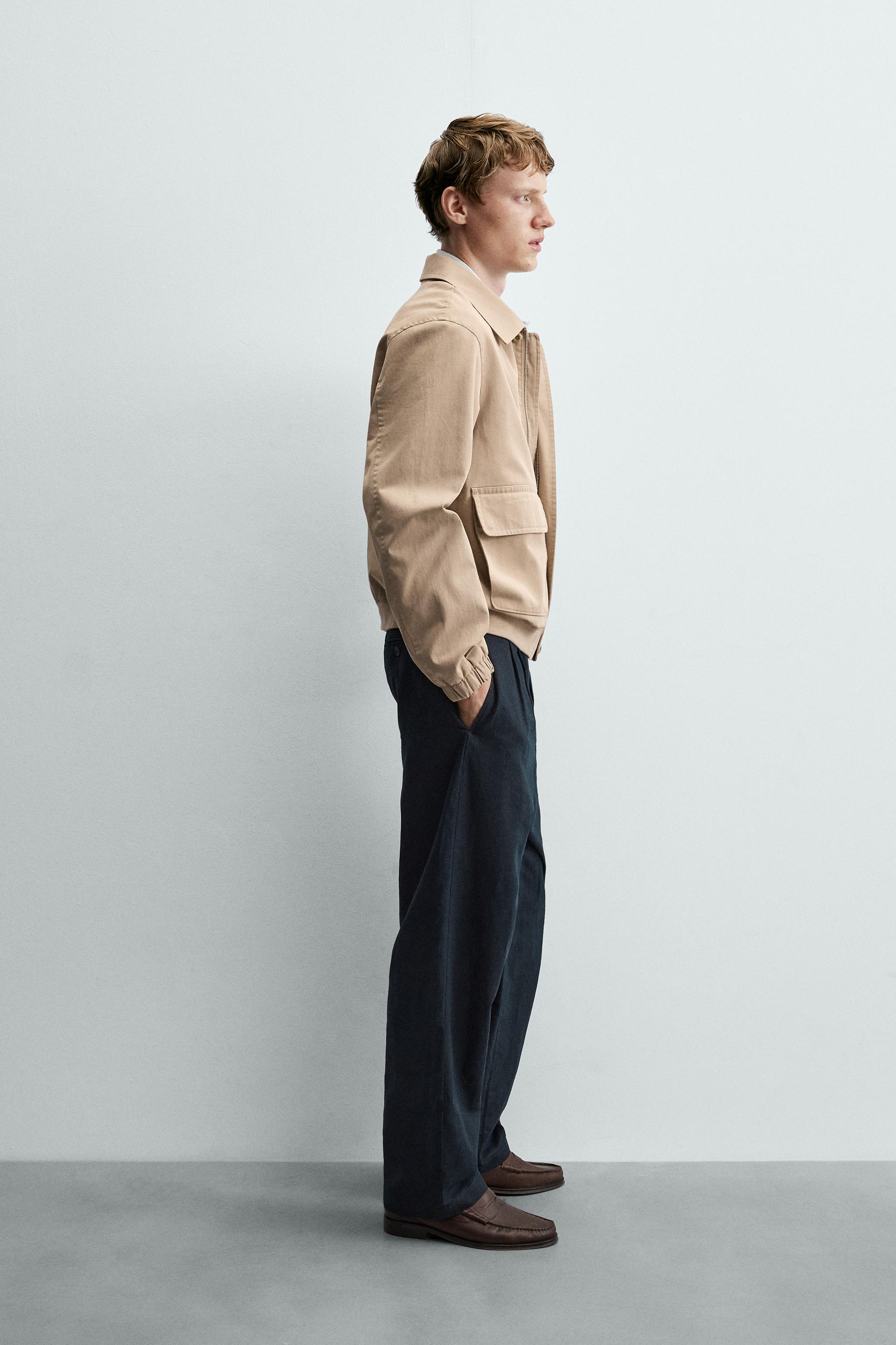 Zara KENEVİR-PAMUK RELAXED FIT PANTOLON görsel 4