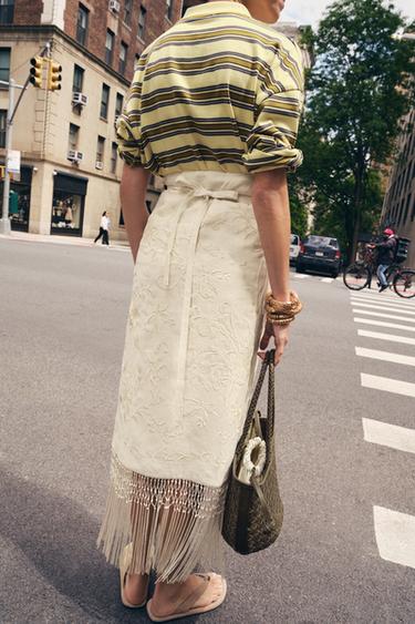 BRAIDED LEATHER SHOULDER BAG - Green by Zara