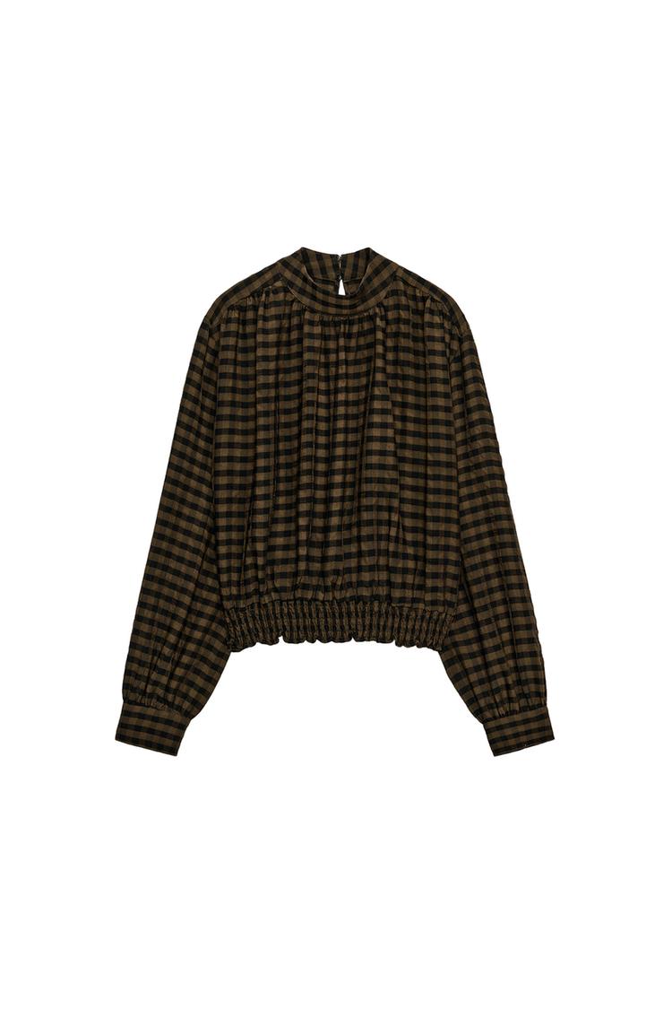 CHECK BLOUSE
