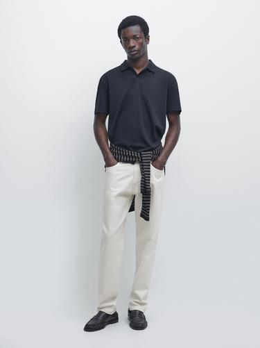 Polo manga corta 100% algodón - Marino de Zara - Imagen 0