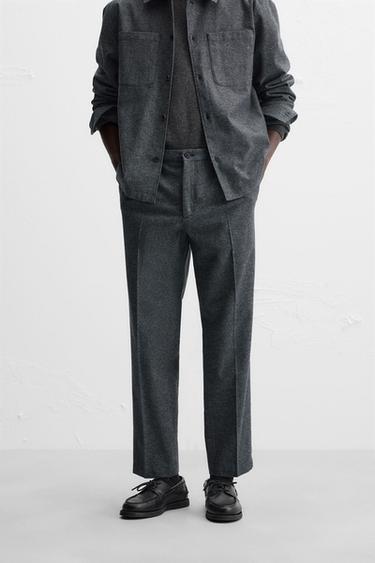 PANTALÓN SLIM FIT ESTRUCTURA - Azul / Gris de Zara