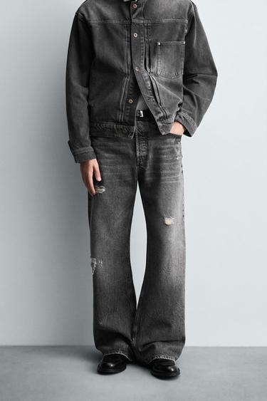 ДЪНКИ WIDE FLARE FIT - Сив от Zara