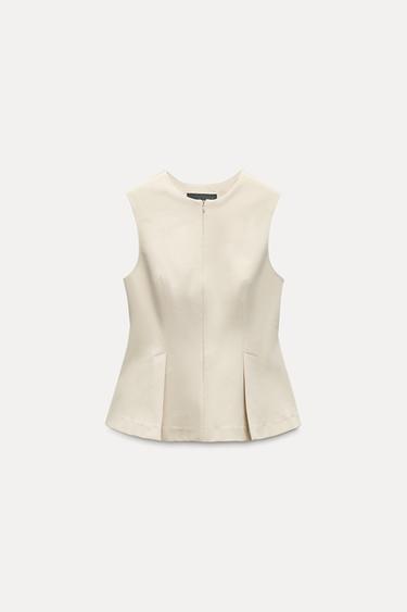 TOP S PEPLUM A ZEVKY - Svtle bov od Zara