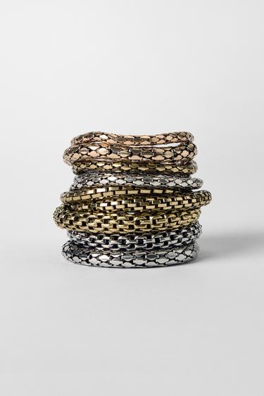 PACK PULSERAS METÁLICAS KATE MOSS X ZARA - Oro / Plata de Zara